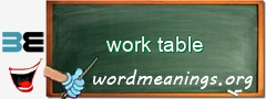 WordMeaning blackboard for work table